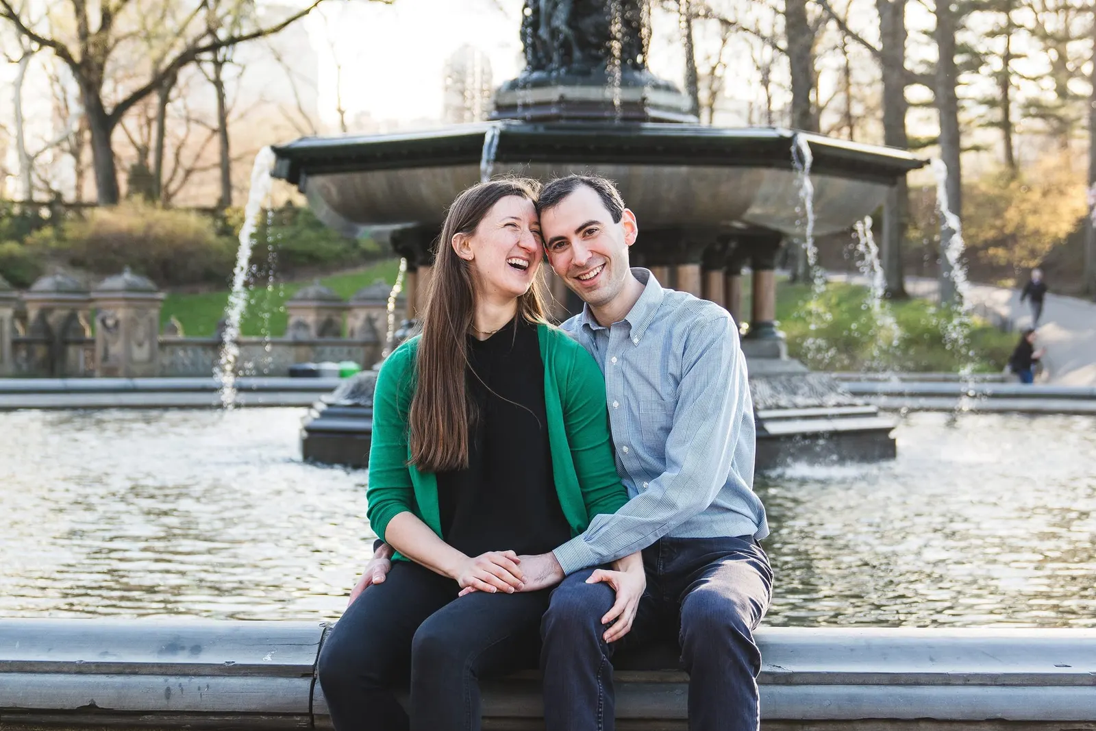 central park engagement session